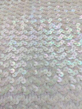70s 80s Sequined Tube Top L White Iridescent Disco Club Party Clubwear Festival